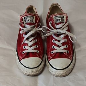 Converse Red and White Sneakers Classic Canvas Design